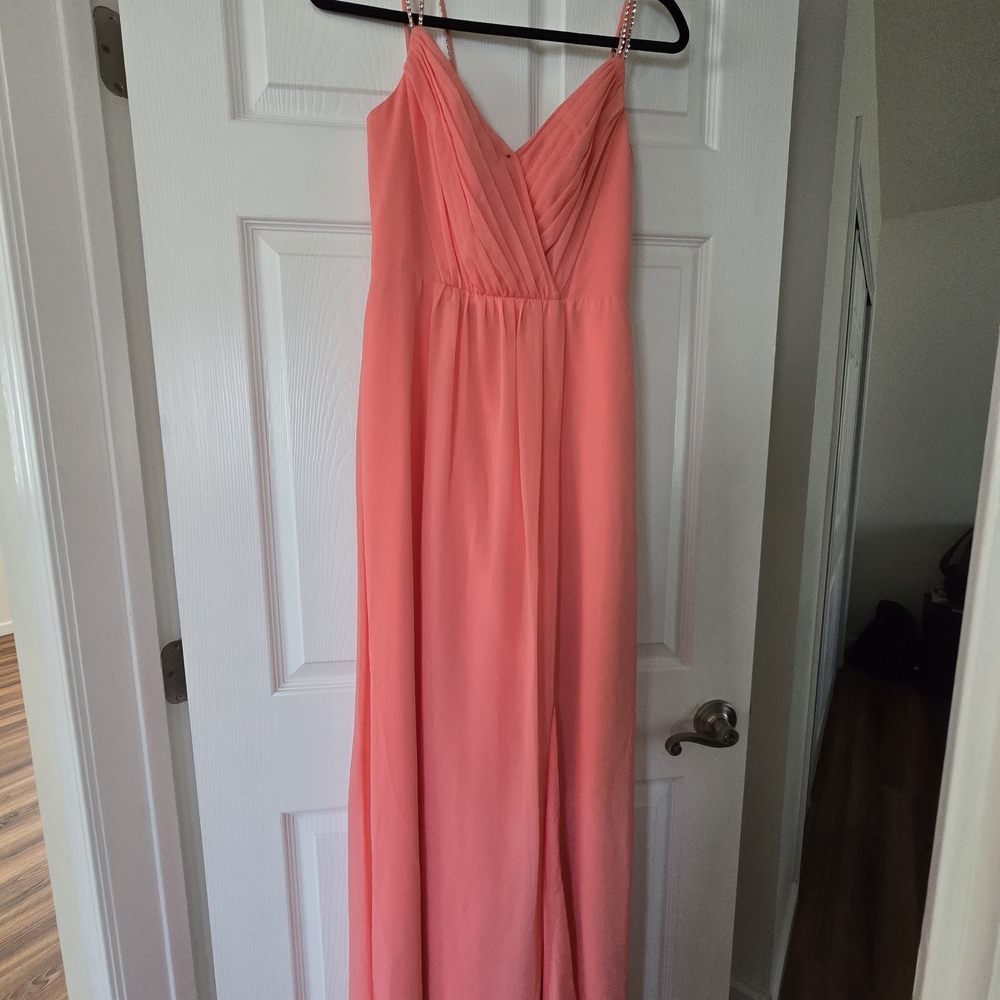 David's Bridal Coral Maxi Dress